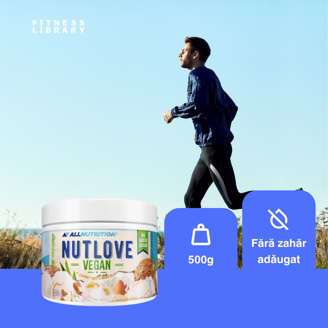Răsfăț vegan delicios: cremă Nutlove Cocos & Migdale, textură luxuriantă, gust gourmet, fără remușcări.