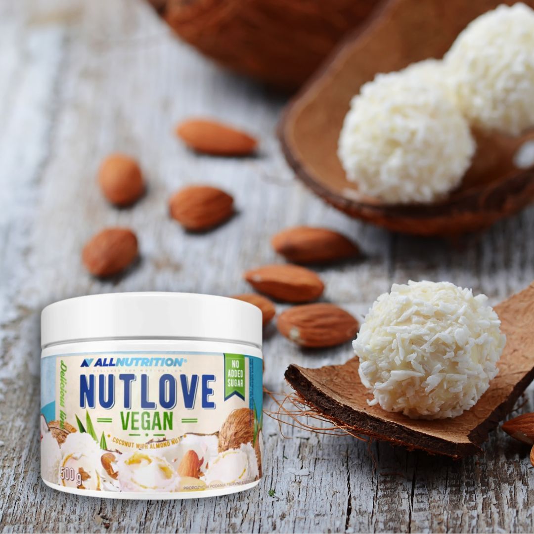 Savurează exotismul cremos al Nutlove cocos-migdale! Indulgență vegană fără compromisuri, pentru un stil de viață echilibrat.