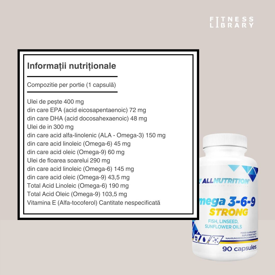 Omega 3-6-9 Strong Oils: Minte ageră, inimă puternică, vitalitate radiantă. ALLNUTRITION.