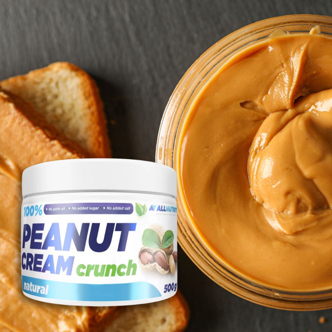 Energie pură pentru o viață activă. Cremă de arahide crocantă ALLNUTRITION.