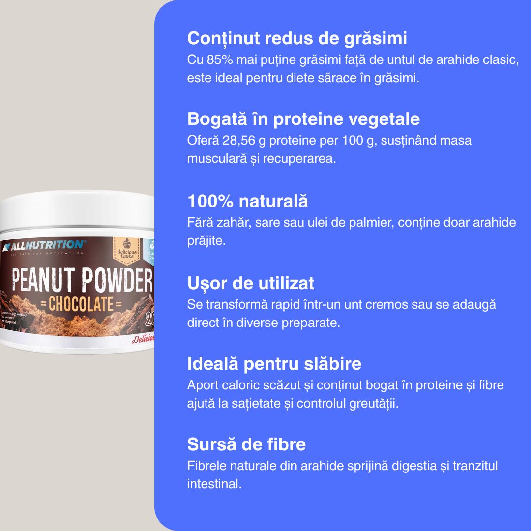 Arahide degresate ALLNUTRITION: Gust autentic, siluetă sculptată, energie vibrantă.