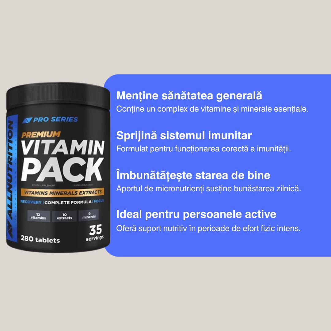 Vitamine ALLNUTRITION Premium: Vitalitate radiantă și stare de bine.