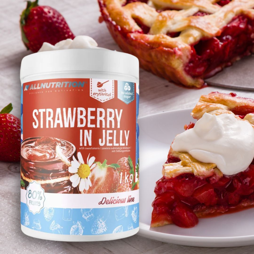 Gem de căpșuni 80% fructe, fără zahăr adăugat. Savurează dulceața pură pentru un stil de viață echilibrat.