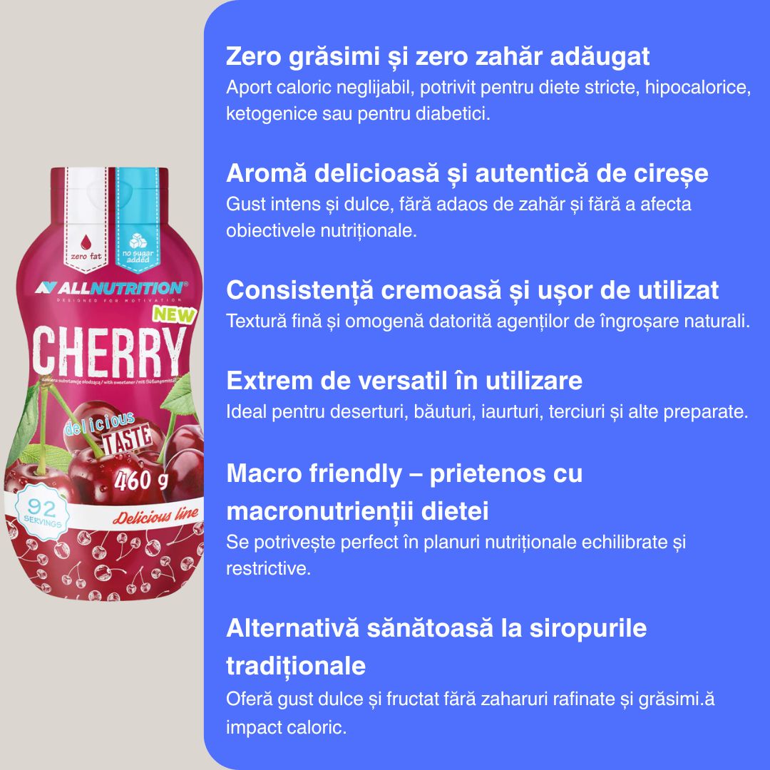 Gust divin de cireșe, zero calorii. Răsfață-te fără regrete! #allnutrition #luxwellness #indulgențăfărăvinovăție