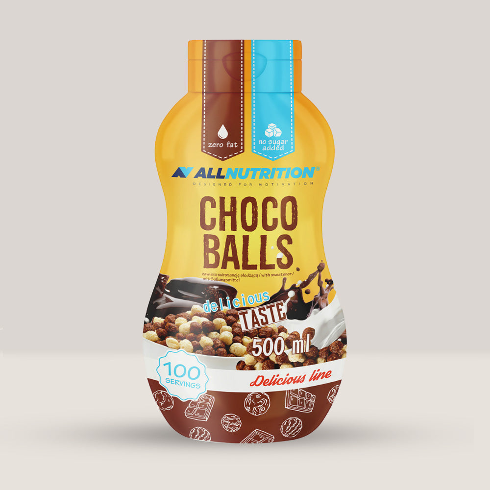 Deserturi sănătoase, gust intens de ciocolată, fără zahăr și calorii. Savurează cu sosul Choco Balls de la AllNutrition.
