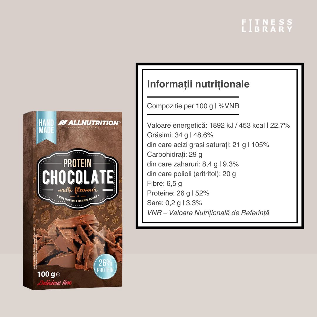 Ciocolată proteică ALLNUTRITION: Gust intens, ingrediente premium, formă fizică desăvârșită.