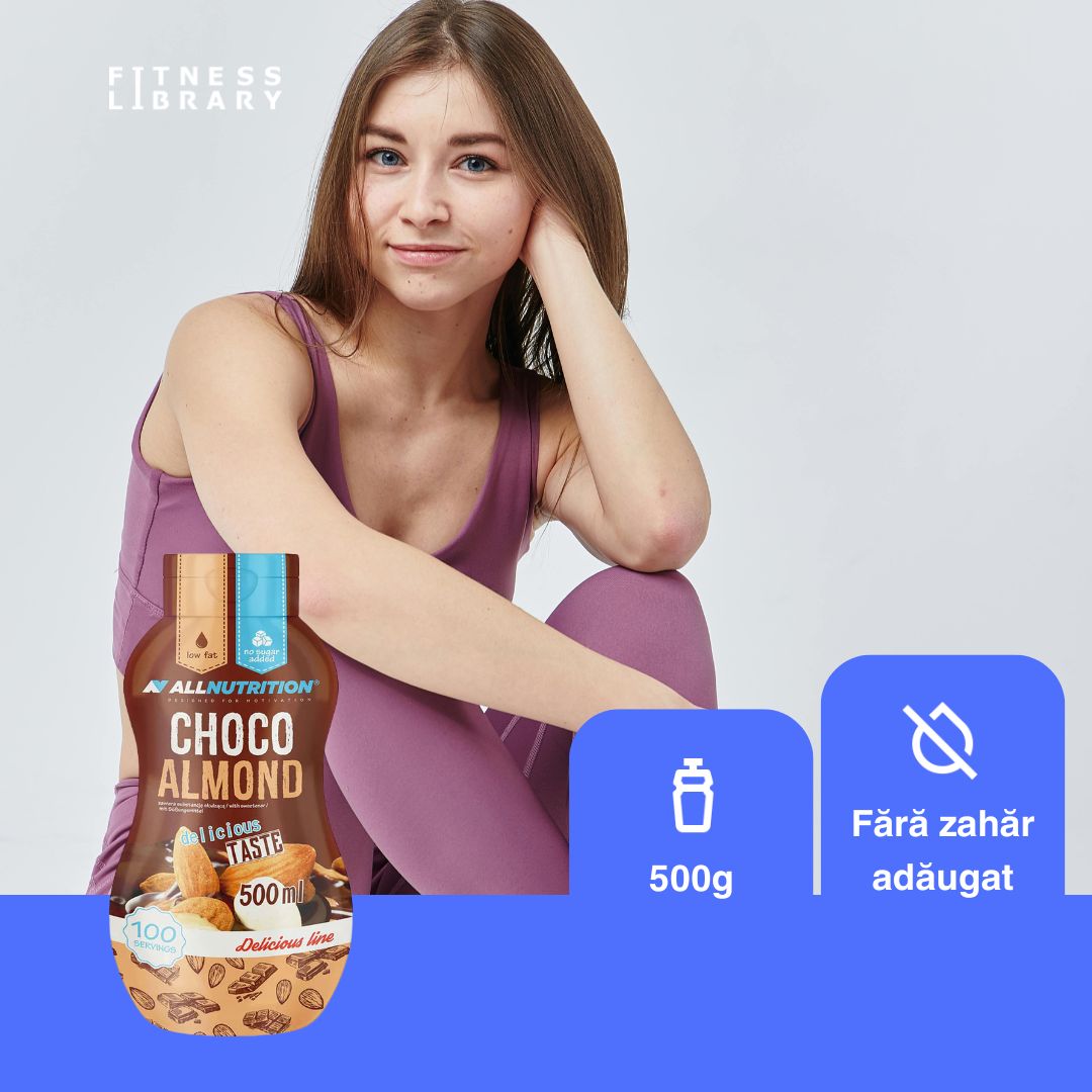 Sos Sweet Sauce Choco Almond: 100 de porții de lux decadent, fără zahăr și calorii.