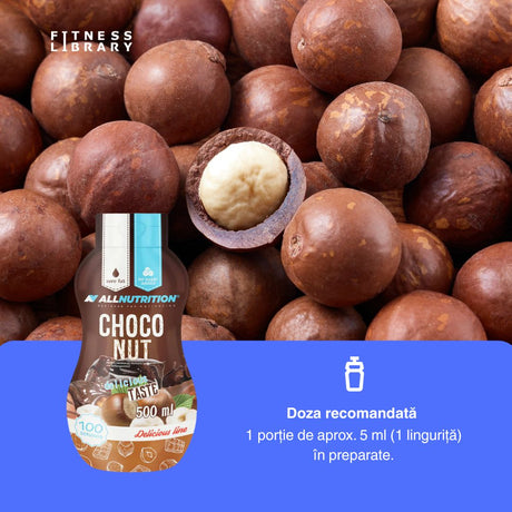 Sos decadent ciocolată-alune ALLNUTRITION. Gust divin, siluetă impecabilă.