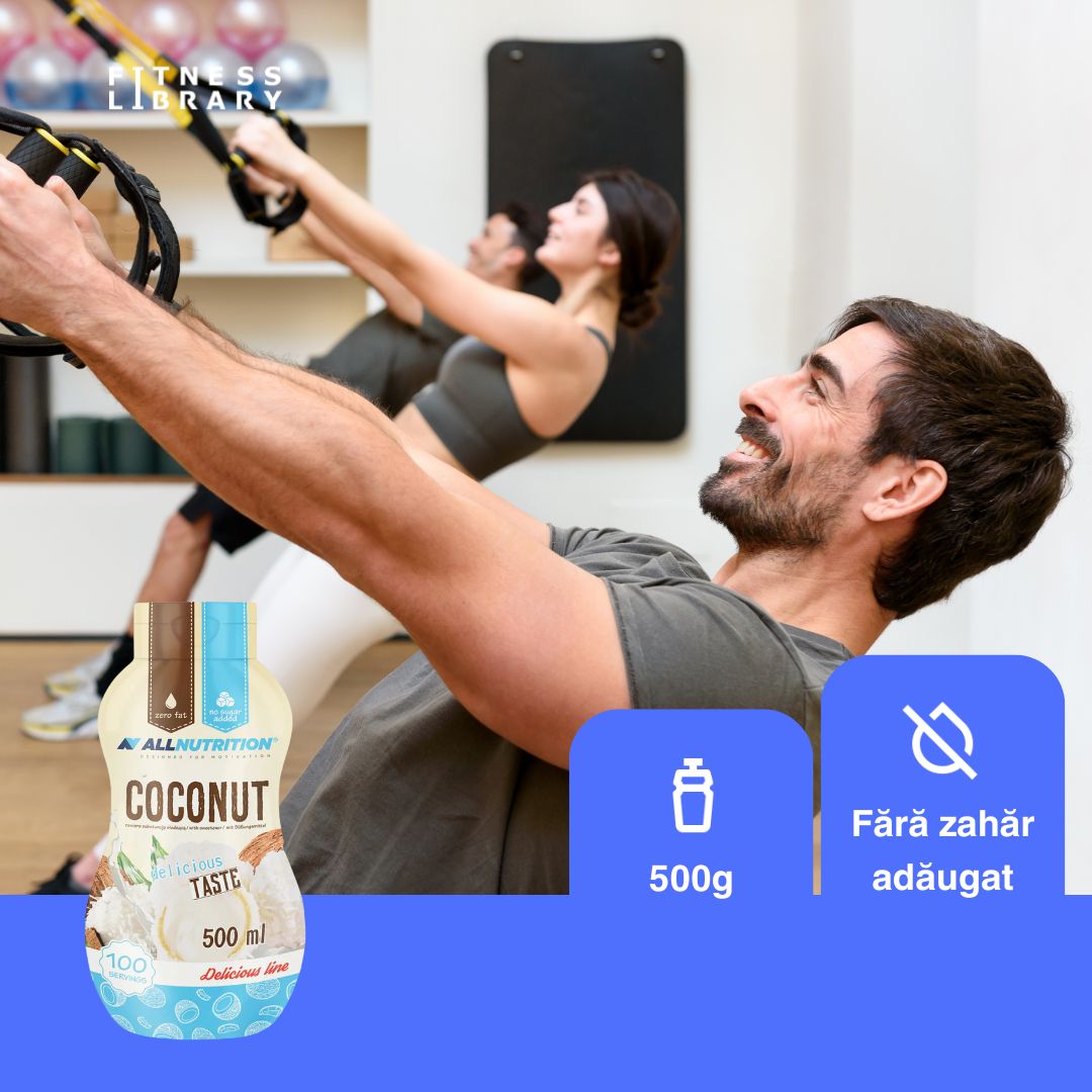 Sos ALLNUTRITION: Zero calorii, zero zahăr, 100% gust de cocos. Răsfață-te sănătos!