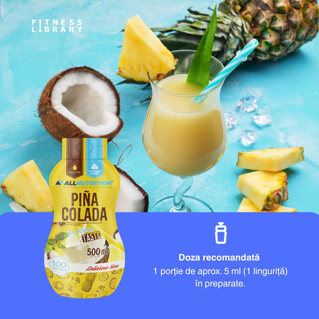 Pina Colada ALLNUTRITION: Gust tropical, zero calorii, zero zahăr. Evadare exotică fără compromisuri!