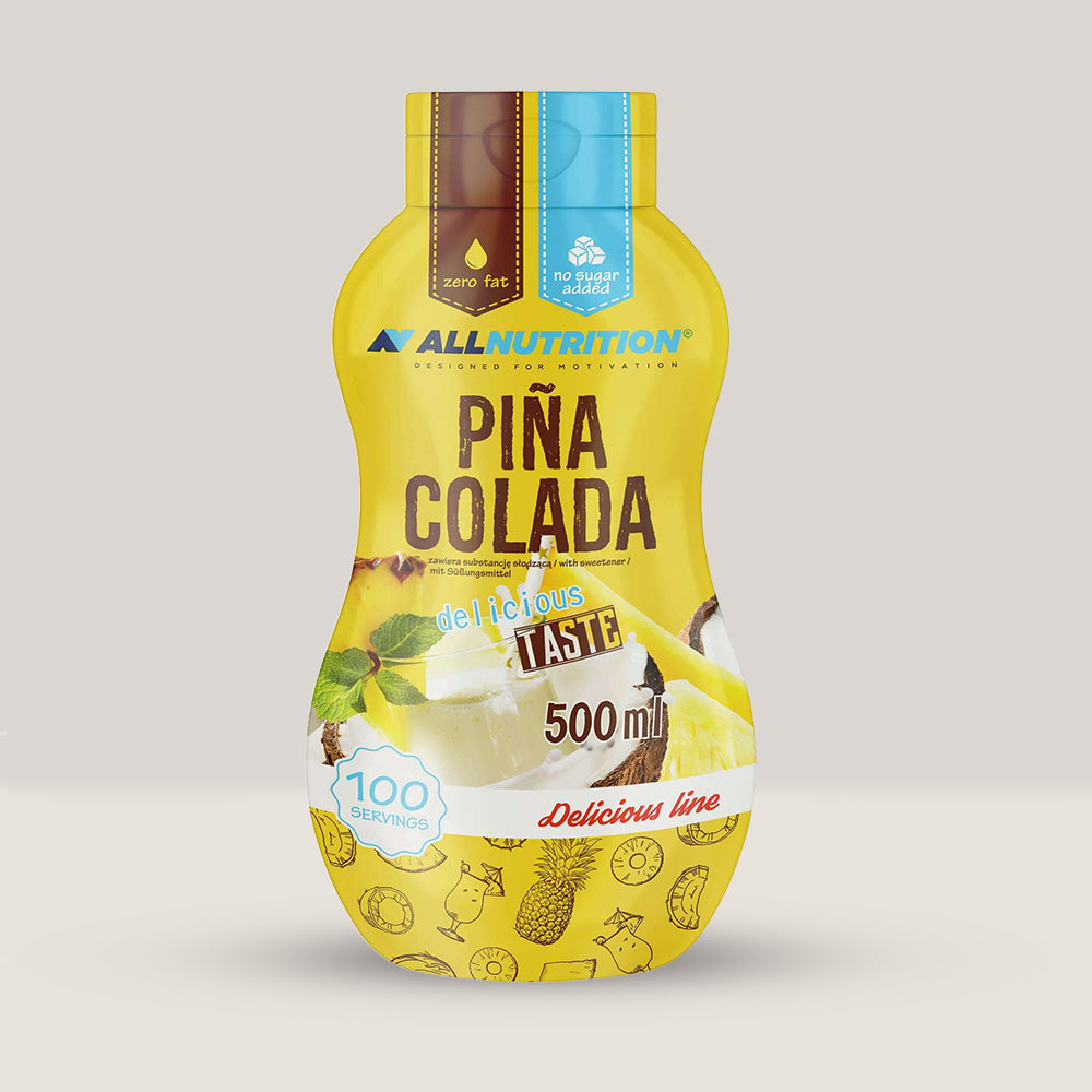 Răsfăț tropical fără calorii! Sos Pina Colada de la ALLNUTRITION, zero zahăr, gust exotic pur.