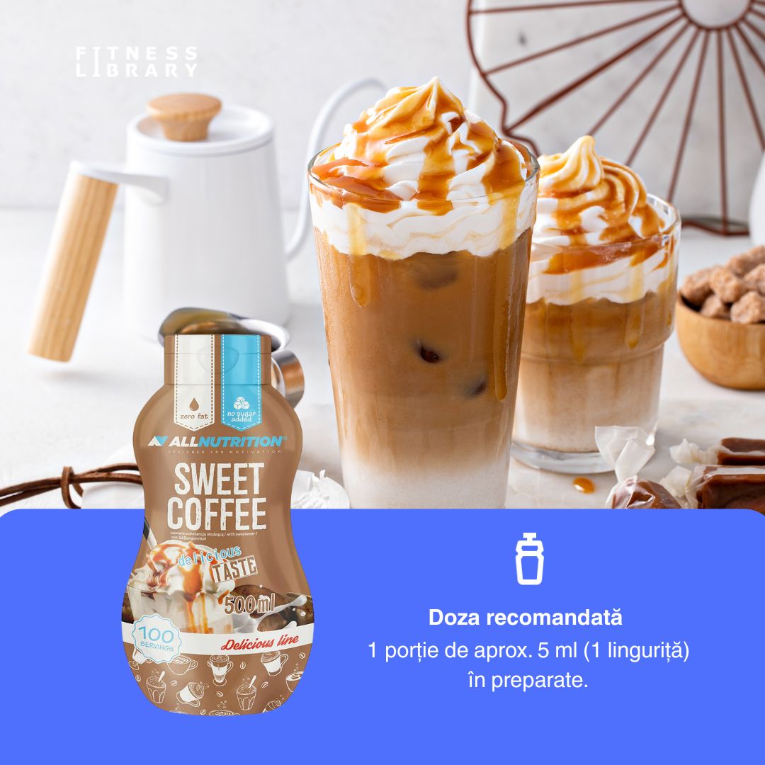 Răsfață-te cu aroma intensă de cafea a sosului AllNutrition, fără zahăr și calorii! 100 de porții de pură indulgență.