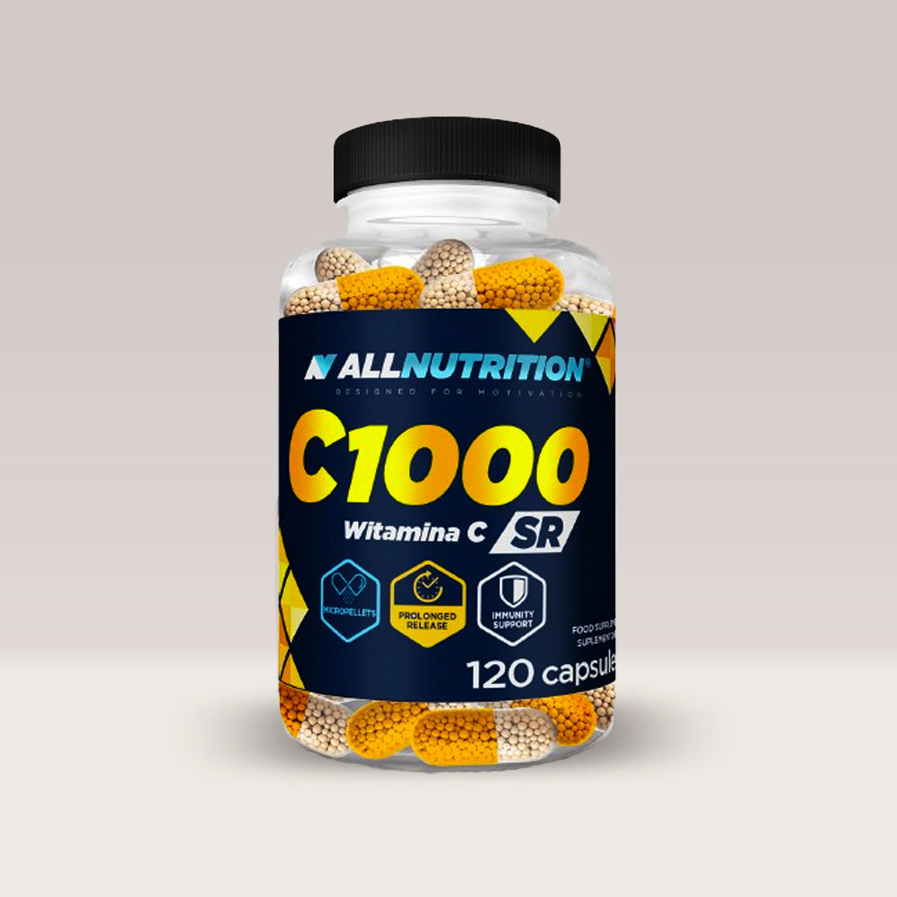 Vitamina C 1000 SR ALLNUTRITION: Energie vibrantă și bunăstare profundă, zi de zi. Eliberare prelungită pentru vitalitate maximă.