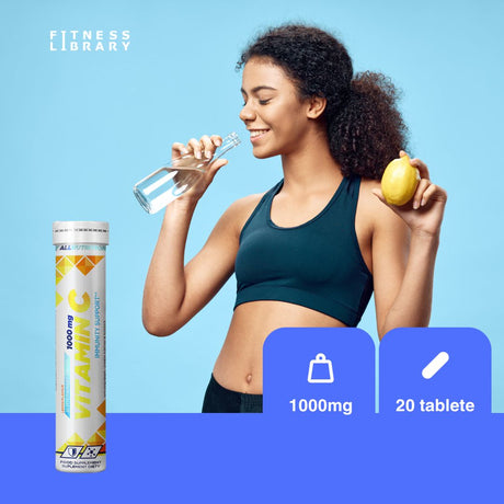 Imunitate de fier și energie cu Vitamina C 1000mg efervescentă ALLNUTRITION. Strălucește toată ziua!