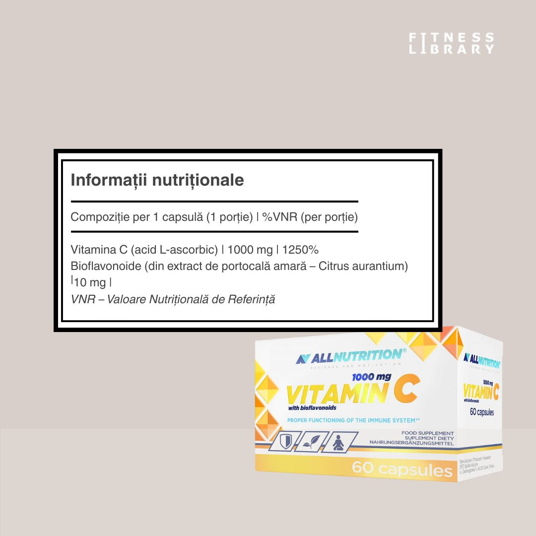 Imunitate de fier și energie radiantă cu Vitamina C ALLNUTRITION.