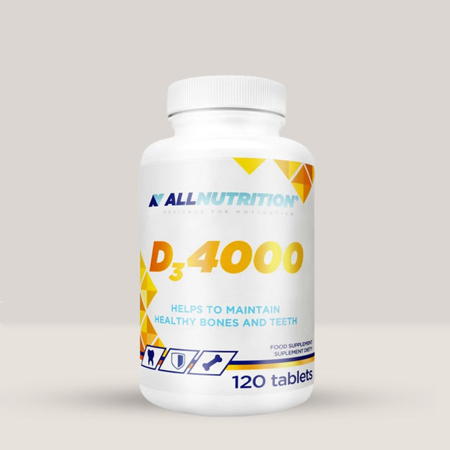 Imagine cu suplimentul alimentar Vitamina D3 4000 UI de la ALLNUTRITION, 120 de tablete.