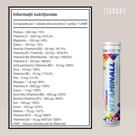 Imunitate și energie cu VitaminALL efervescent de la ALLNUTRITION.