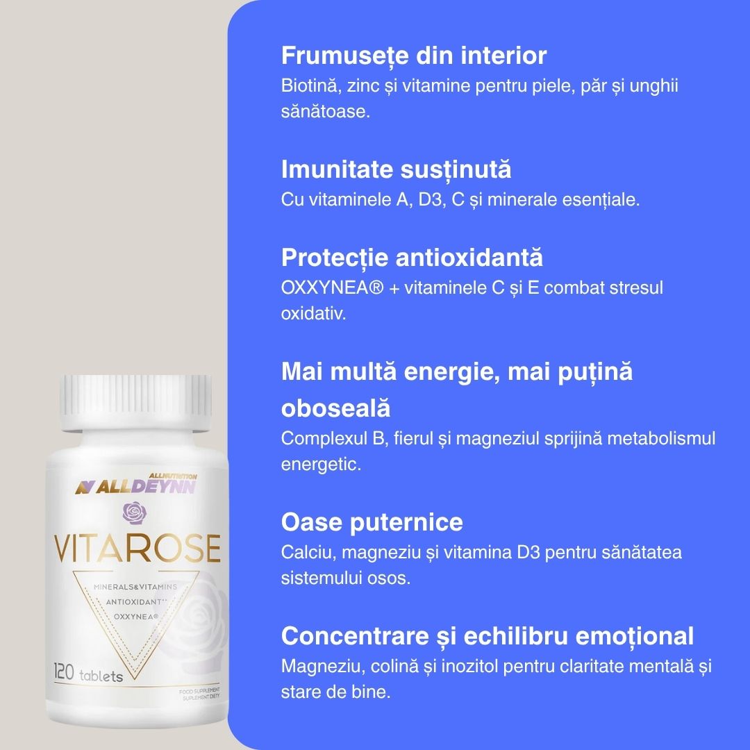 Imunitate puternică, energie vibrantă și frumusețe radiantă cu Vitarose de la ALLDEYNN.