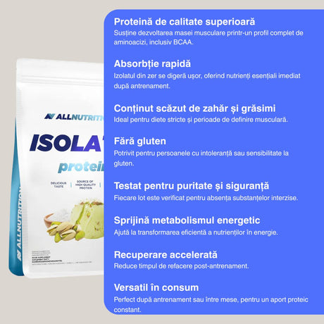 Recuperare rapidă și sculptură impecabilă cu izolatul proteic ALLNUTRITION.