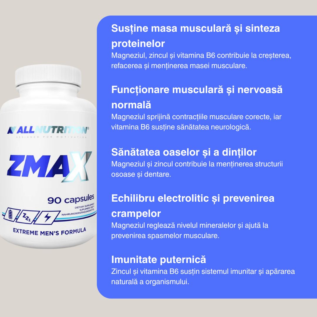 ZMAX: Recuperare musculară optimă și energie de neclintit pentru bărbatul modern.