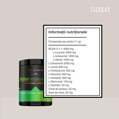 Recuperare musculară rapidă cu EAA Recoup de la Vitabolic. Aminoacizi esențiali și electroliți pentru performanță maximă.