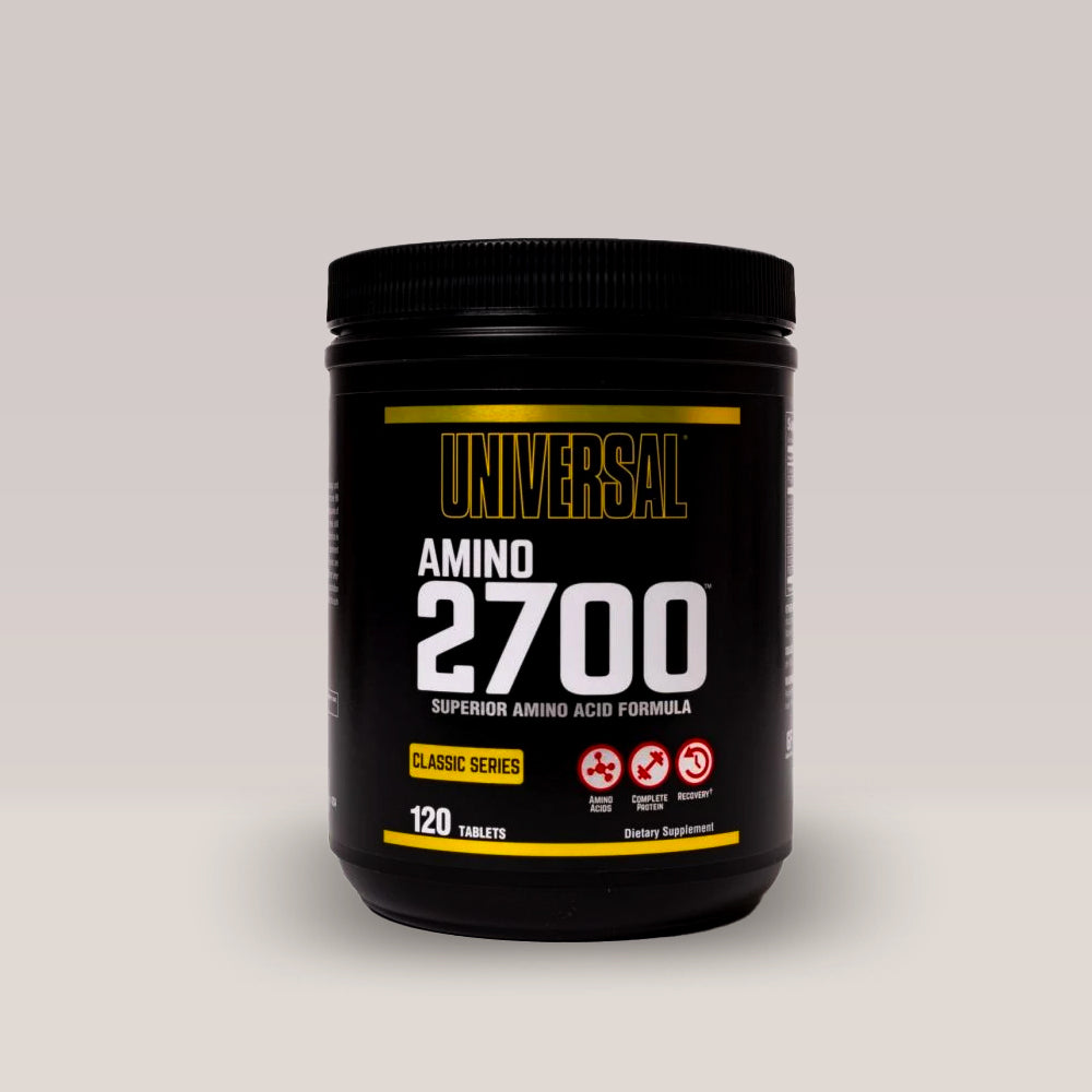 Imagine cu suplimentul de aminoacizi Amino 2700 de la Universal Nutrition, 120 de tablete.