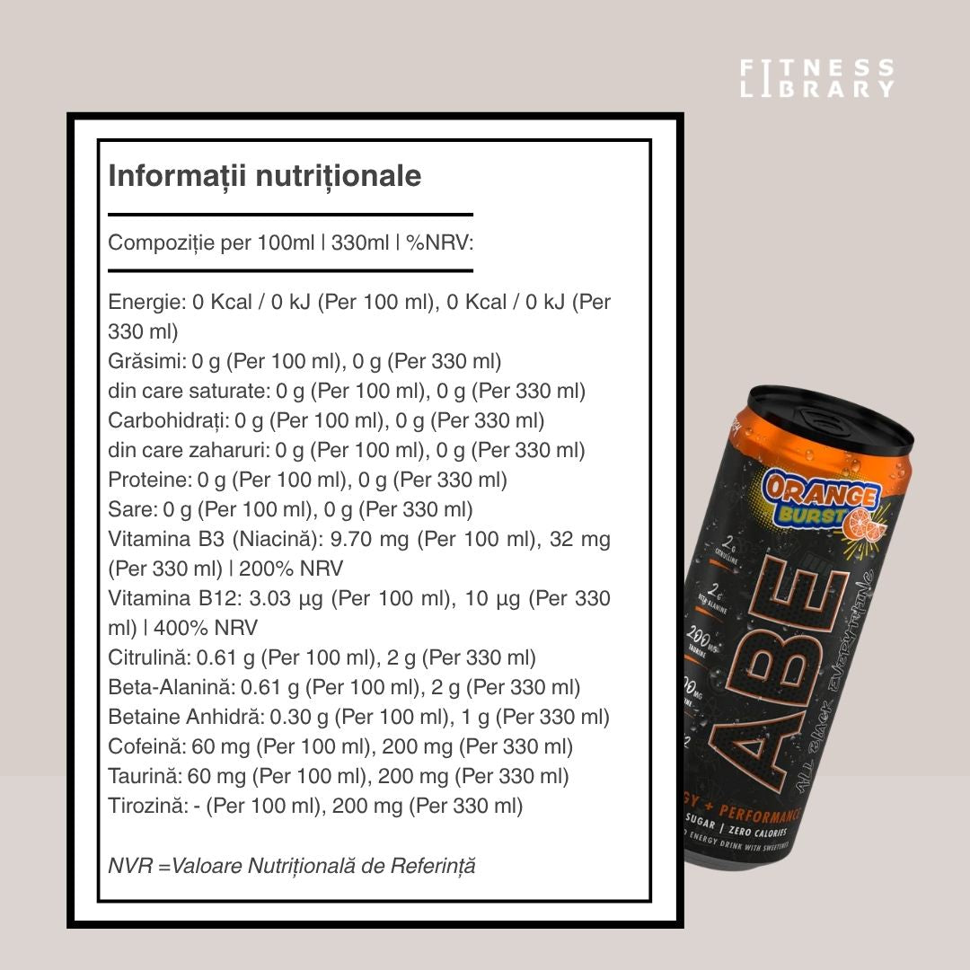 Energie pură, zero zahăr. ABE te propulsează spre performanțe maxime. Focus mental absolut, atinge-ți potențialul.