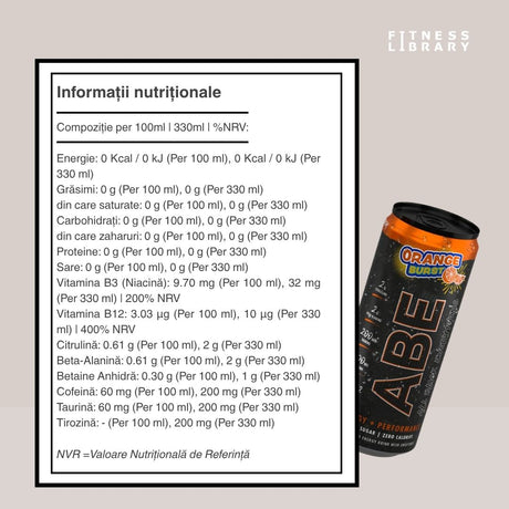 Energie pură, zero zahăr. ABE te propulsează spre performanțe maxime. Focus mental absolut, atinge-ți potențialul.