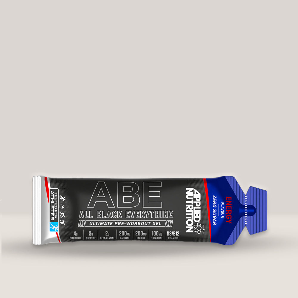 Imagine cu gelul pre-workout ABE (All Black Everything) de la APPLIED NUTRITION. Energy aroma.