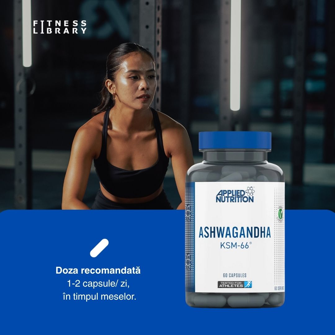 Claritate mentală și calm cu Ashwagandha KSM-66 de la Applied Nutrition.