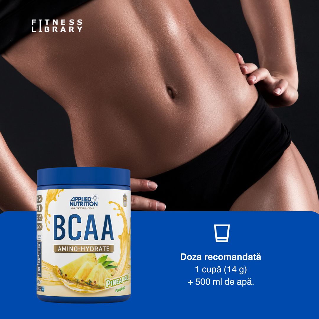 Recuperare musculară rapidă și hidratare cu BCAA Amino Hydrate. Atinge excelența fizică.