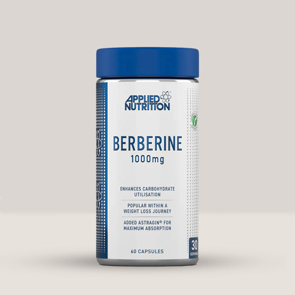 Imagine cu suplimentul alimentar Berberine 1000mg de la APPLIED NUTRITION, 60 de capsule.