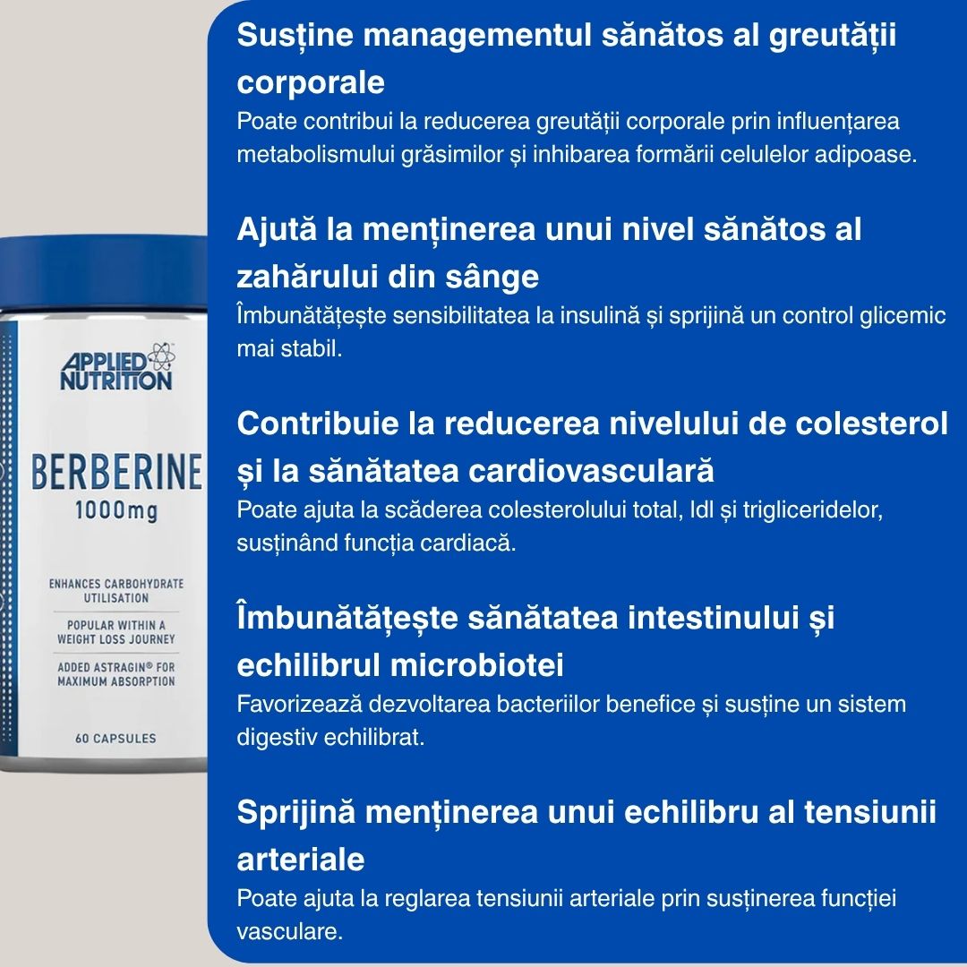 Berberină APPLIED NUTRITION: Vitalitate și siluetă armonioasă, natural.