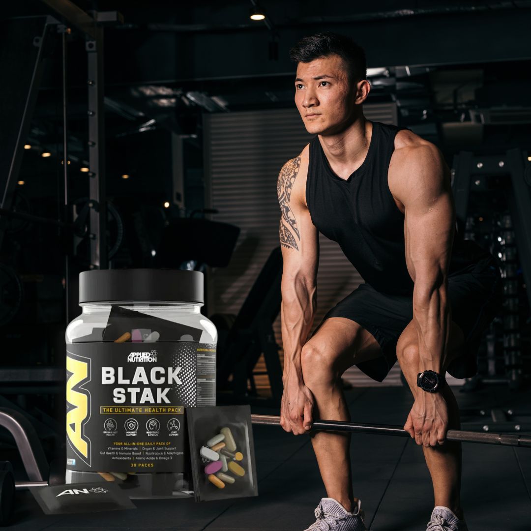 Energie maximă, minte ascuțită, stres redus. Black Stak de la Applied Nutrition - potențial deblocat.