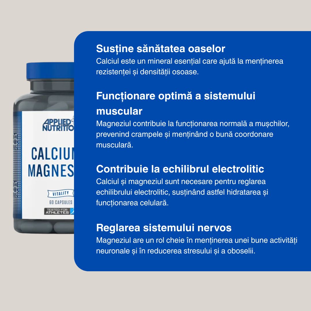 Calciu și magneziu pentru forță, flexibilitate și vitalitate. Susține o viață activă și încredere deplină.