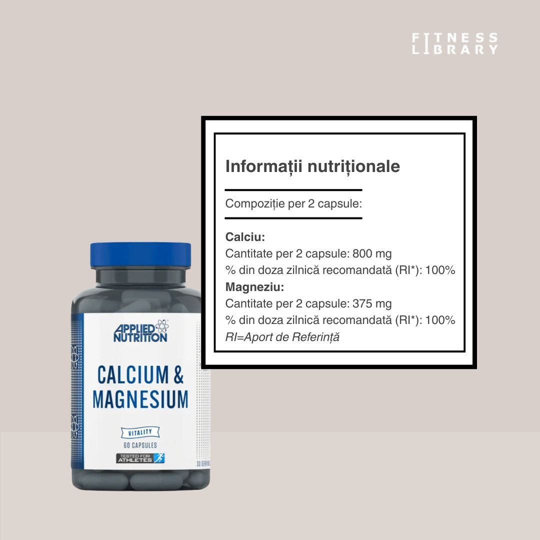 Oase puternice, mușchi flexibili cu Calciu și Magneziu de la APPLIED NUTRITION. Energie vibrantă pentru orice provocare.