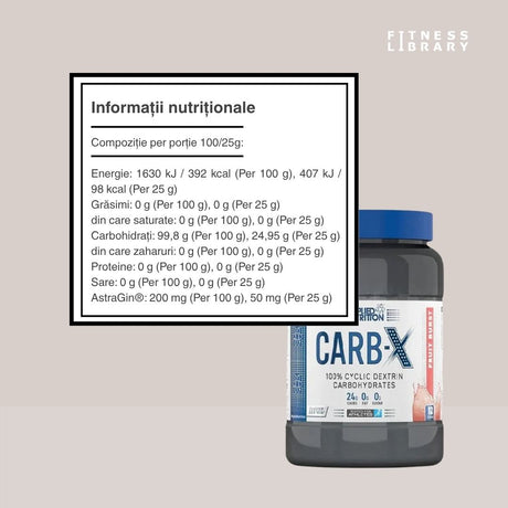 Carb X: Performanță maximă și recuperare rapidă cu dextrină ciclică și AstraGin®. Depășește-ți limitele!