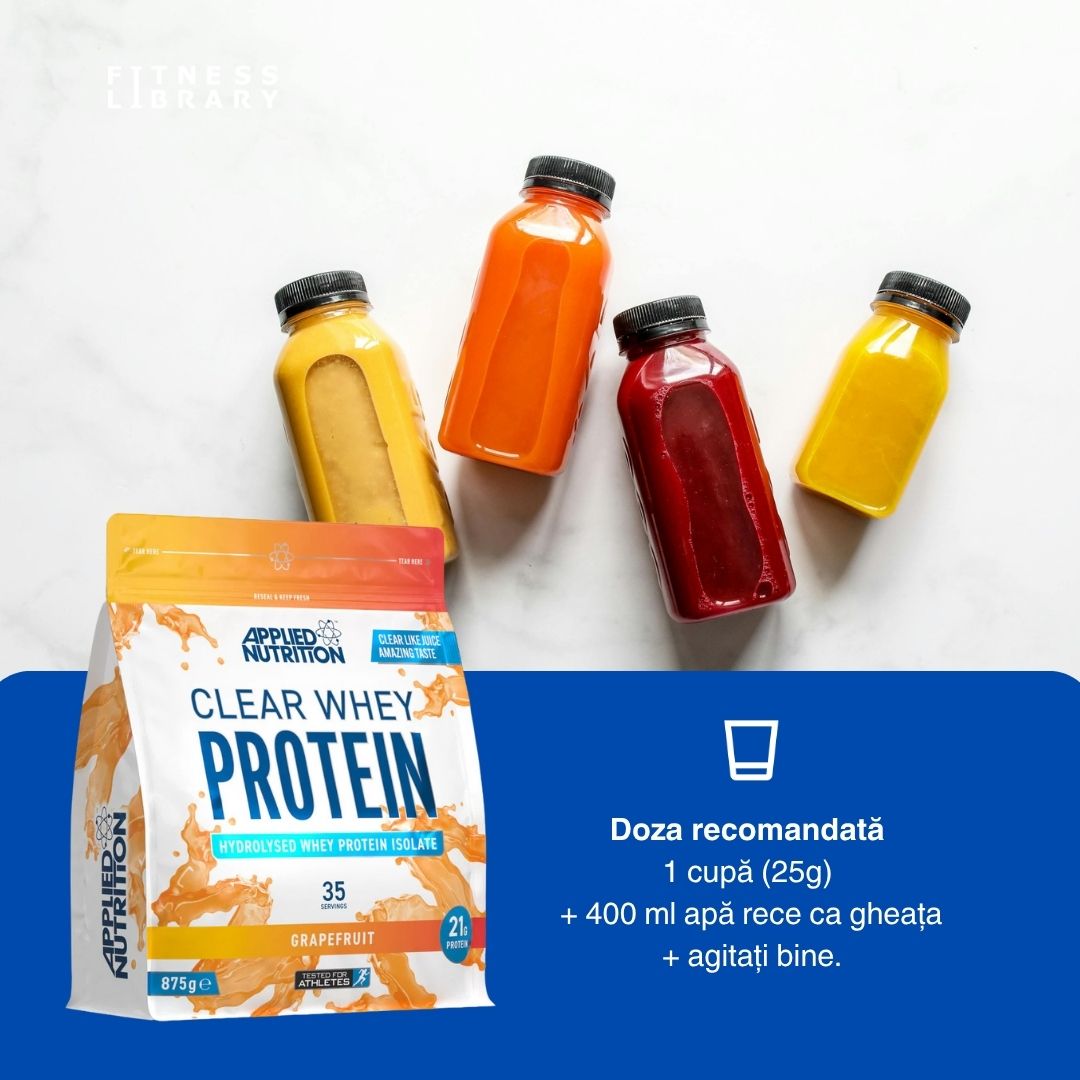 Refacere rapidă și mușchi sculptați cu Clear Whey. Gust delicios de suc de fructe, pentru o versiune mai puternică a ta.