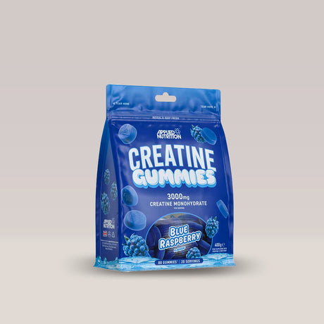 Imagine cu suplimentul cu creatină monohidrat sub formă de gumii de la Applied Nutrition, 20 de serviri. Blue raspberry aroma.