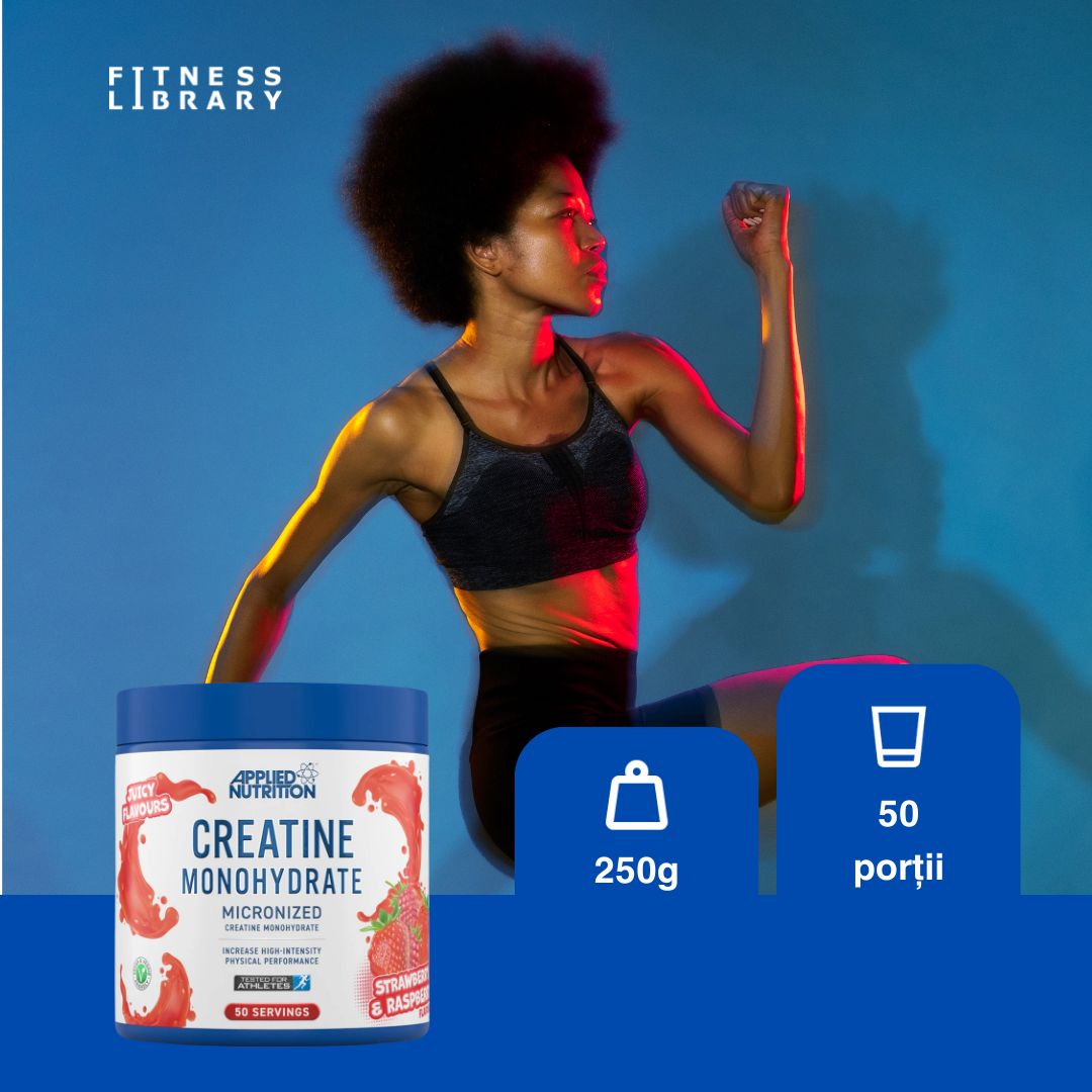 Creatină Monohidrată Micronizată. Performanță și recuperare amplificate. Aromă măr-cireșe.