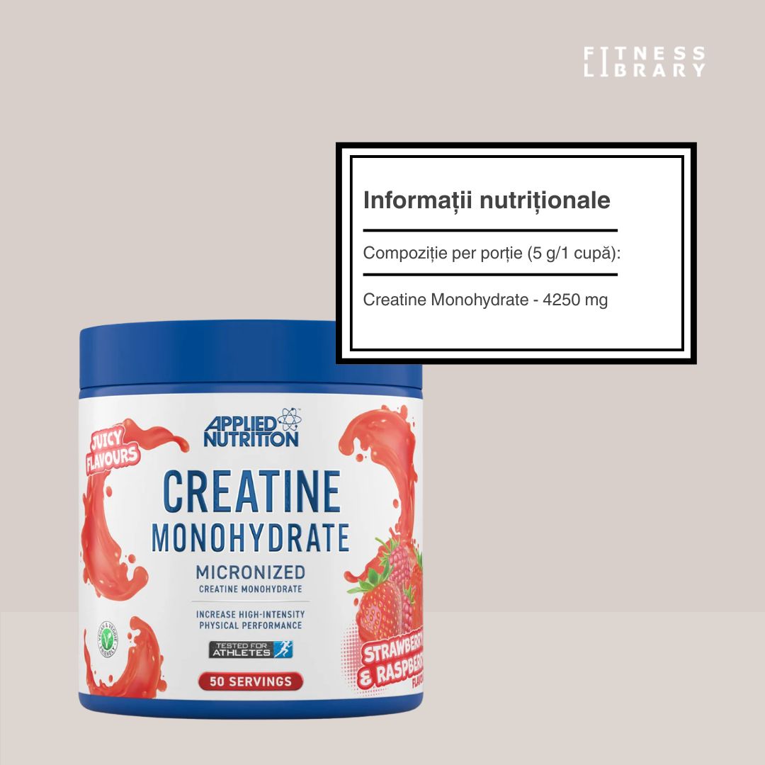 Creatină Monohidrată Micronizată - Performanță amplificată, recuperare rapidă. Aromă cireșe-mere.