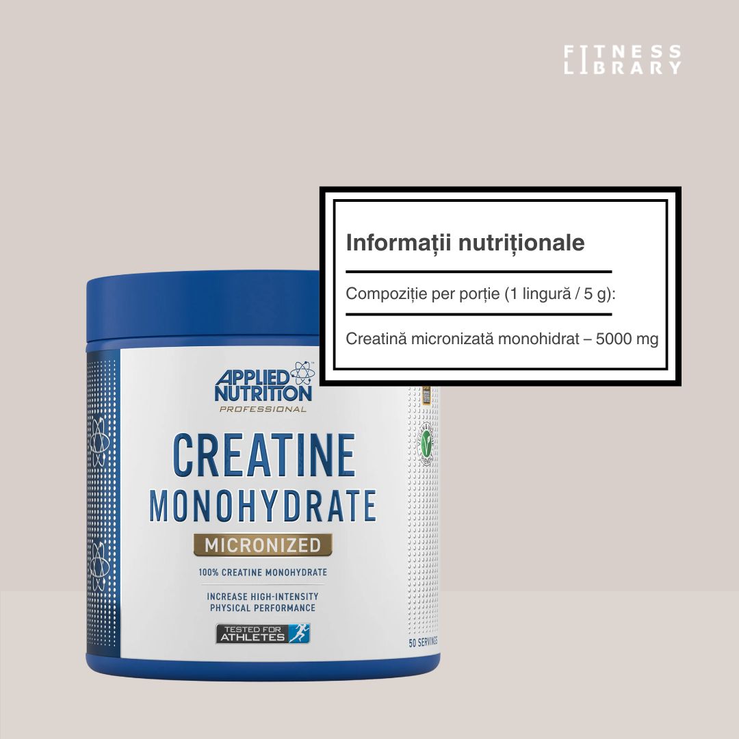 Creatină Micronizată Applied Nutrition: Performanță și energie maximă. Rezultate vizibile.