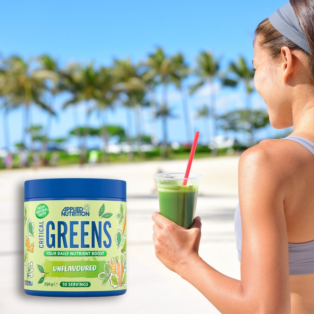 Energie pură și vitalitate cu Critical Greens de la Applied Nutrition. Bunăstare supremă, zilnic.