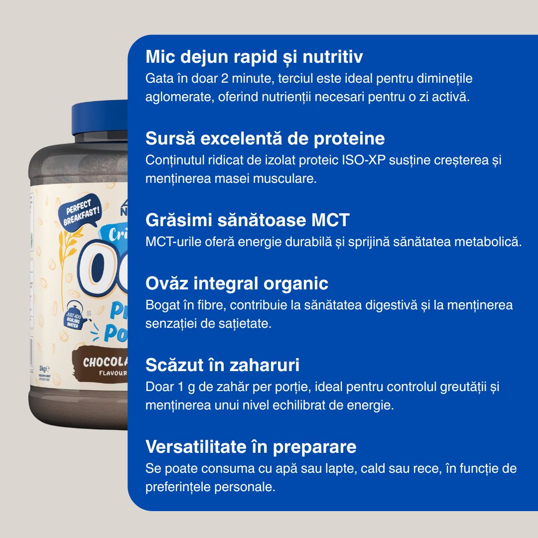 Performanță susținută cu Critical Oats, terciul proteic pentru o zi energizantă.
