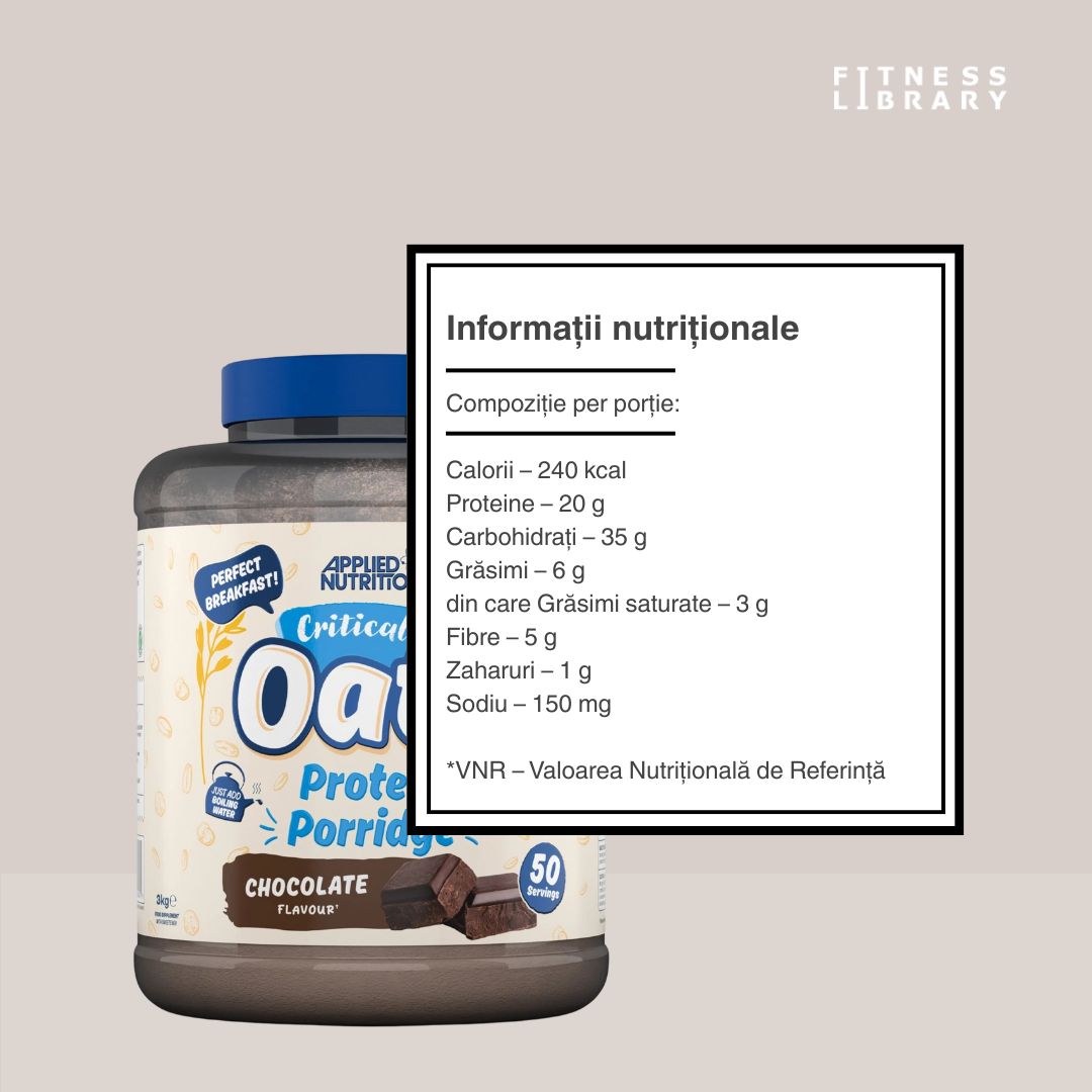 Energie matinală și regenerare musculară cu terciul proteic Critical Oats. Descoperă performanța!