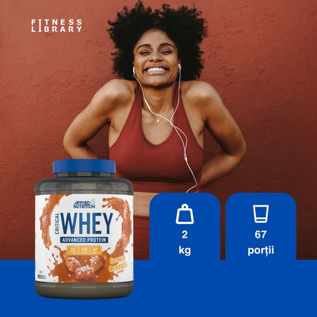 Siluetă ideală? Performanță maximă cu Critical Whey Protein de la Applied Nutrition. Recuperare rapidă, rezultate vizibile.