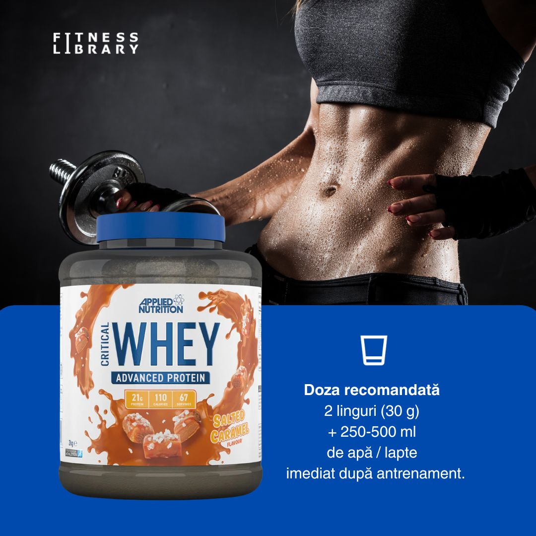 Proteină Whey Critical - Creștere musculară rapidă și recuperare optimă. Applied Nutrition.