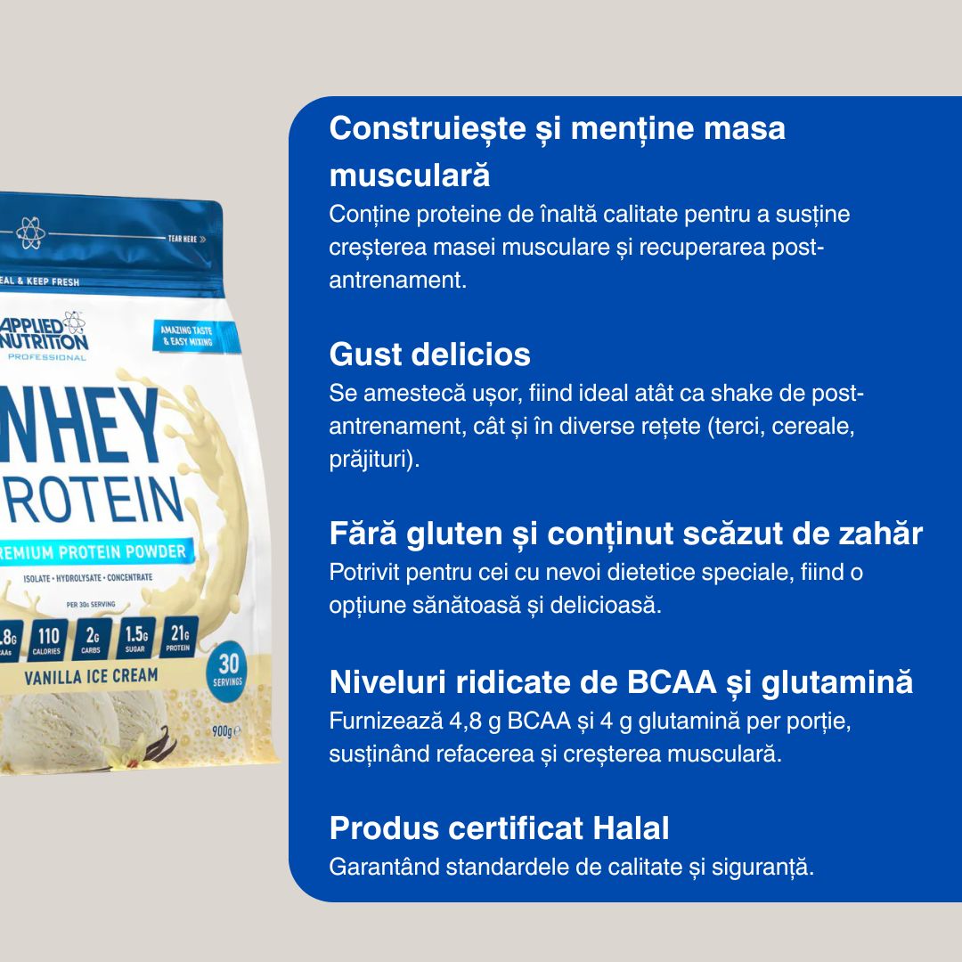 Proteină zer Critical Whey (Applied Nutrition) - regenerare accelerată, performanță sporită.
