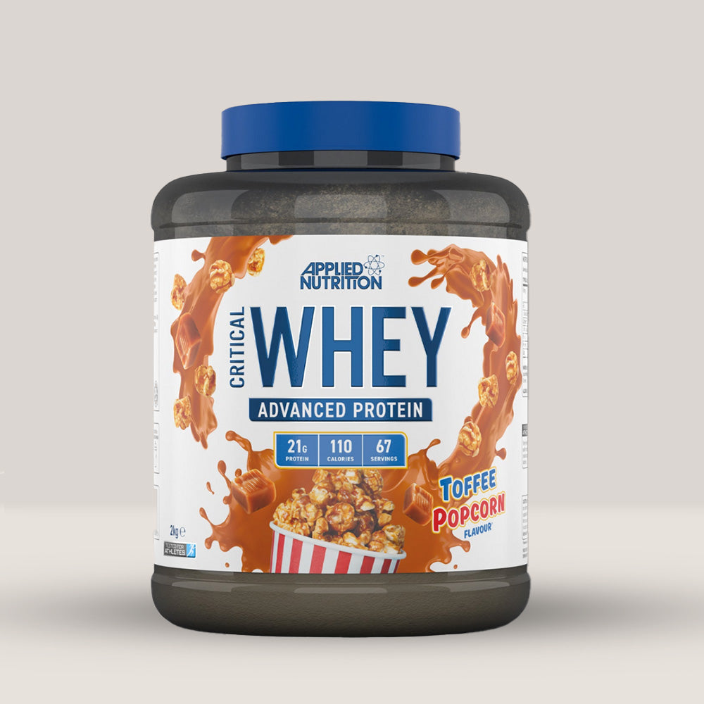 Creștere musculară rapidă și recuperare cu aroma decadentă de popcorn cu toffee a Critical Whey.