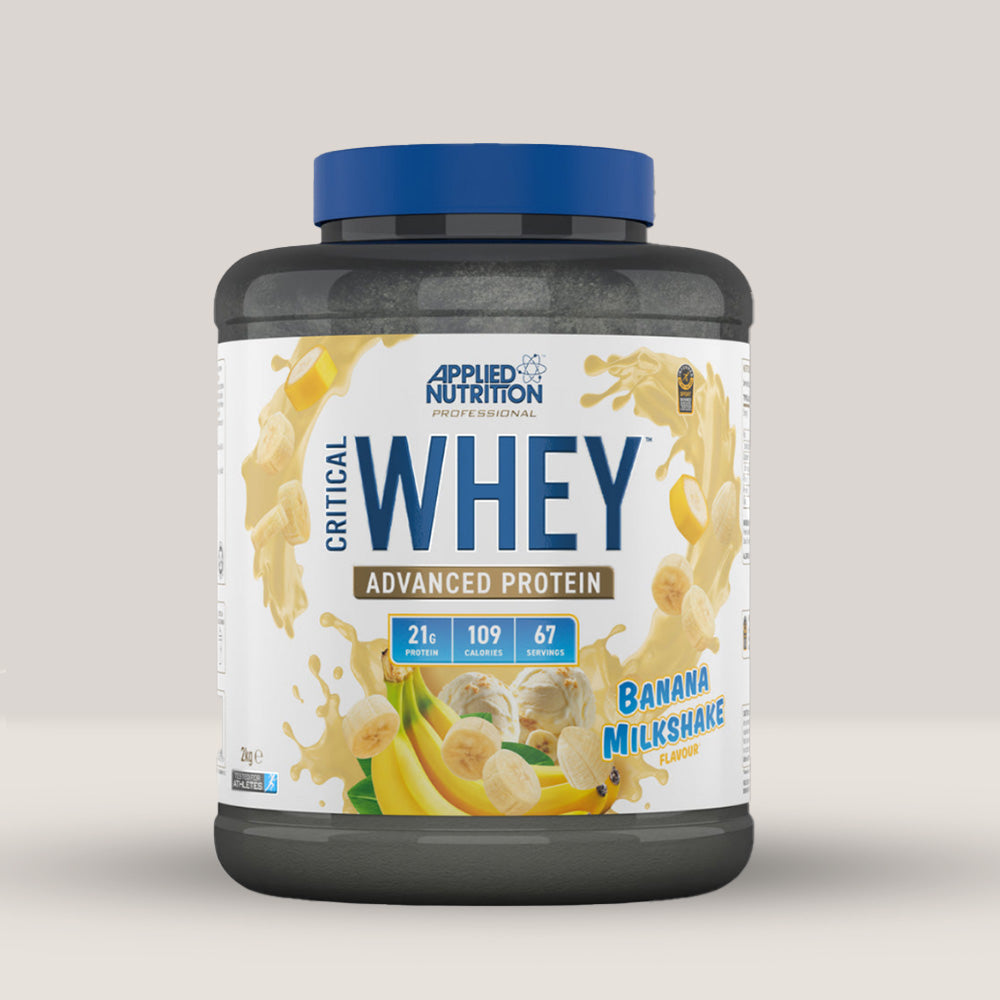 Proteină Whey Critical (banană albă) - Recuperare rapidă și creștere musculară armonioasă.